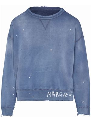 Maison Margiela Handwritten cotton sweatshirt - Blue