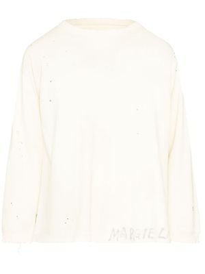 Maison Margiela Handwritten cotton sweatshirt - White