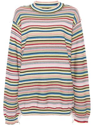 Maison Margiela inside-out striped jumper - Yellow