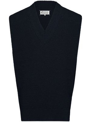 Maison Margiela intarsia knit V-neck vest - Blue
