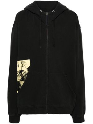 Maison Margiela Invitation cotton zip hoodie - Black