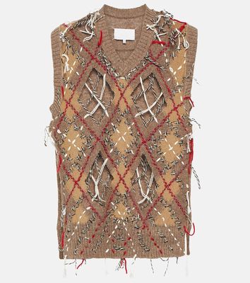 Maison Margiela Jacquard wool-blend sweater vest