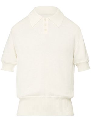 Maison Margiela knitted half-sleeved polo shirt - Neutrals