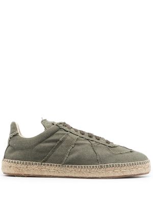 Maison Margiela lace-up frayed sneakers - Green