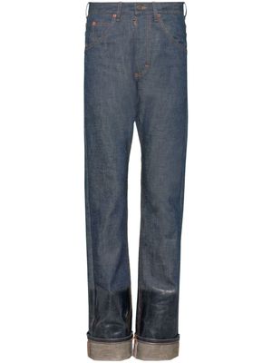 Maison Margiela lacquered mid-rise straight-leg jeans - Blue