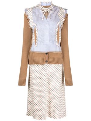 Maison Margiela layered-effect panelled shirt dress - Neutrals