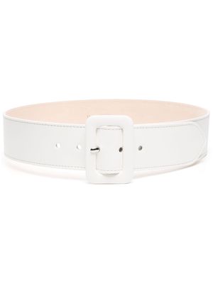Maison Margiela leather buckle fastening belt - White