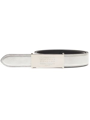 Maison Margiela leather logo belt - Silver