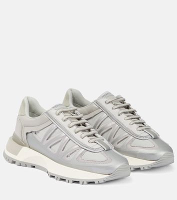 Maison Margiela Leather-trimmed low-top sneakers