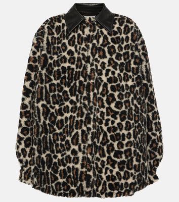 Maison Margiela Leopard-print faux fur shirt