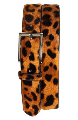 Maison Margiela Leopard Print Genuine Calf Hair Belt in Leopard/Natural