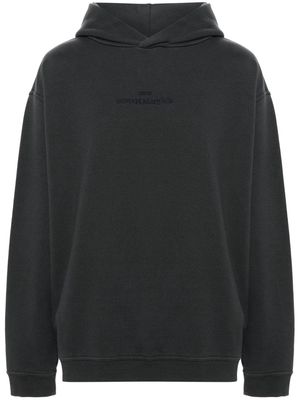 Maison Margiela logo-embroidered cotton hoodie - Grey
