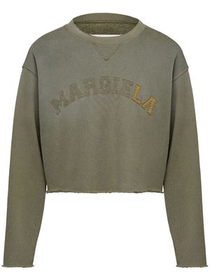 Maison Margiela logo-patch cropped sweatshirt - Green