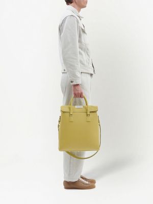 Maison Margiela logo-patch leather backpack - Yellow