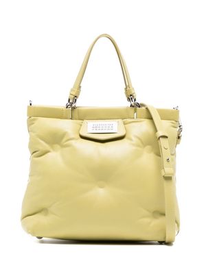 Maison Margiela logo-patch quilted tote bag - Yellow