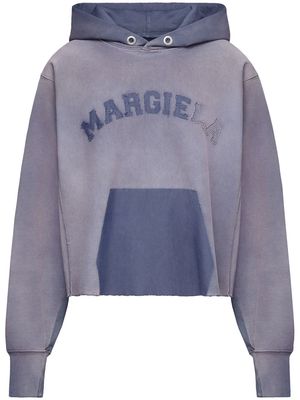 Maison Margiela logo-patches cotton hoodie - Purple