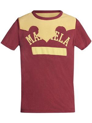 Maison Margiela logo-print distressed T-shirt - Red