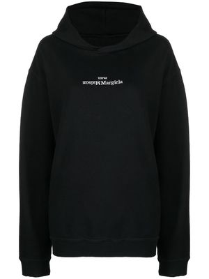 Maison Margiela logo-print long-sleeve hoodie - Black