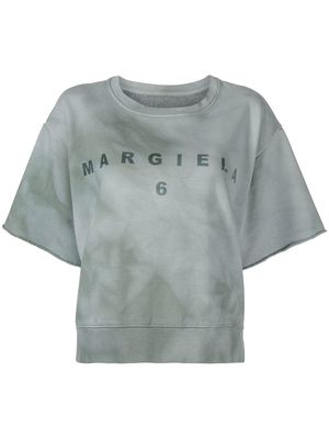 Maison Margiela logo-print short-sleeve sweatshirt - Grey