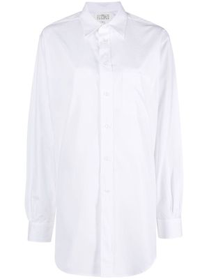 Maison Margiela long cotton poplin shirt - White
