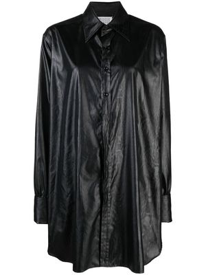 Maison Margiela longline faux-leather shirt - Black