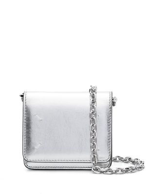 Maison Margiela metallic mini leather bag - Silver