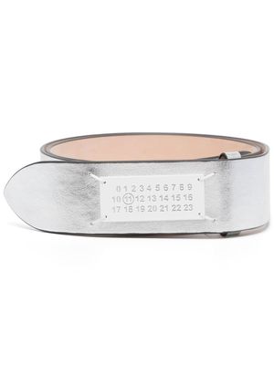 Maison Margiela metallic printed logo belt - Silver