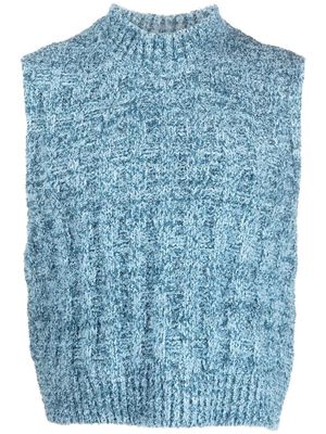 Maison Margiela mock neck knitted vest - Blue
