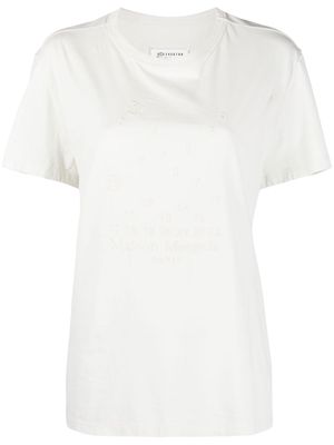 Maison Margiela Numbers-embroidered cotton T-shirt - White