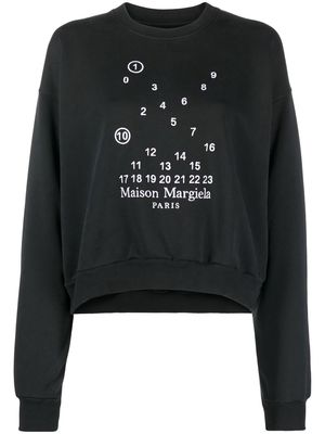 Maison Margiela numbers-logo cotton sweatshirt - Black