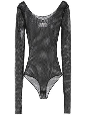 Maison Margiela numbers-motif round-neck bodysuit - Black