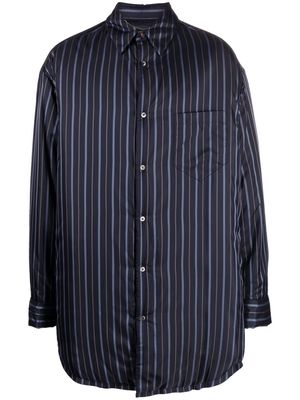 Maison Margiela padded stripe-print coat - Blue