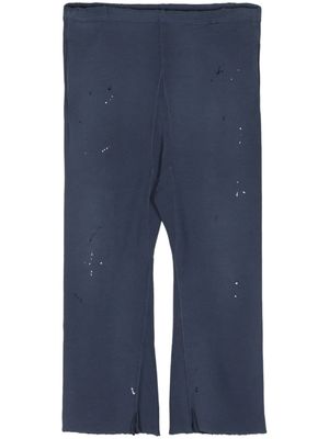 Maison Margiela paint-splatter-detail cotton trousers - Blue