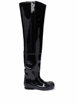 Maison Margiela patent over-the-knee boots - Black