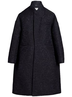 Maison Margiela patterned-jacquard oversized coat - Black