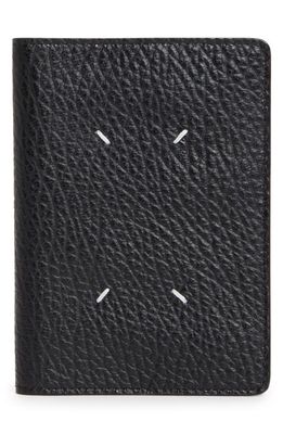 Maison Margiela Pebbled Leather Passport Cover in Black