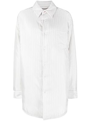 Maison Margiela pinstripe print padded shirt - White