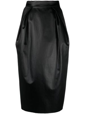 Maison Margiela pleat-detail midi skirt - Black