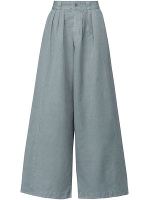 Maison Margiela pleat-detail wide-leg trousers - Blue