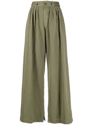 Maison Margiela pleated wide-leg trousers - Green