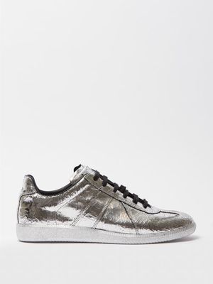 Maison Margiela - Replica Leather Sneakers - Mens - Silver