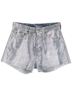 Maison Margiela rhinestone-embellished cotton shorts - Silver