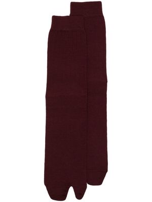 Maison Margiela ribbed bootleg socks - Red