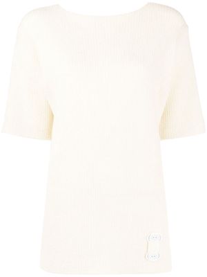 Maison Margiela ribbed crew neck knitted top - Neutrals