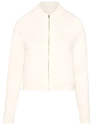 Maison Margiela ribbed-knit wool cropped cardigan - White