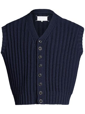 Maison Margiela ribbed-knit wool vest - Blue