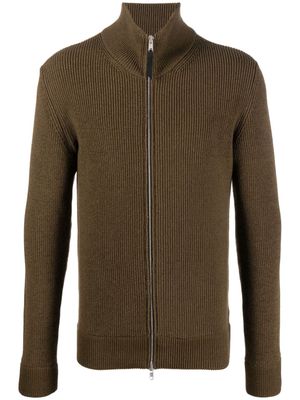 Maison Margiela ribbed-knit zip-up sweater - Green