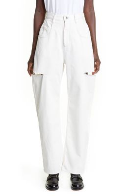 Maison Margiela Ripped Side Cutout Jeans in White