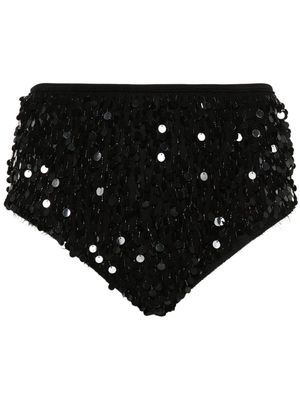 Maison Margiela sequin-embellished high-waisted mini shorts - Black