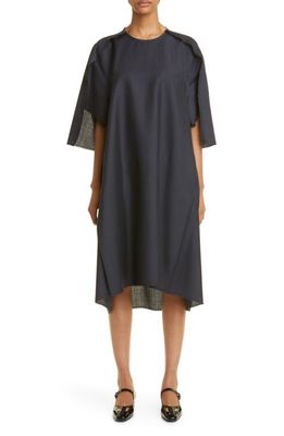 Maison Margiela Short Sleeve Mohair & Wool Dress in Charcoal